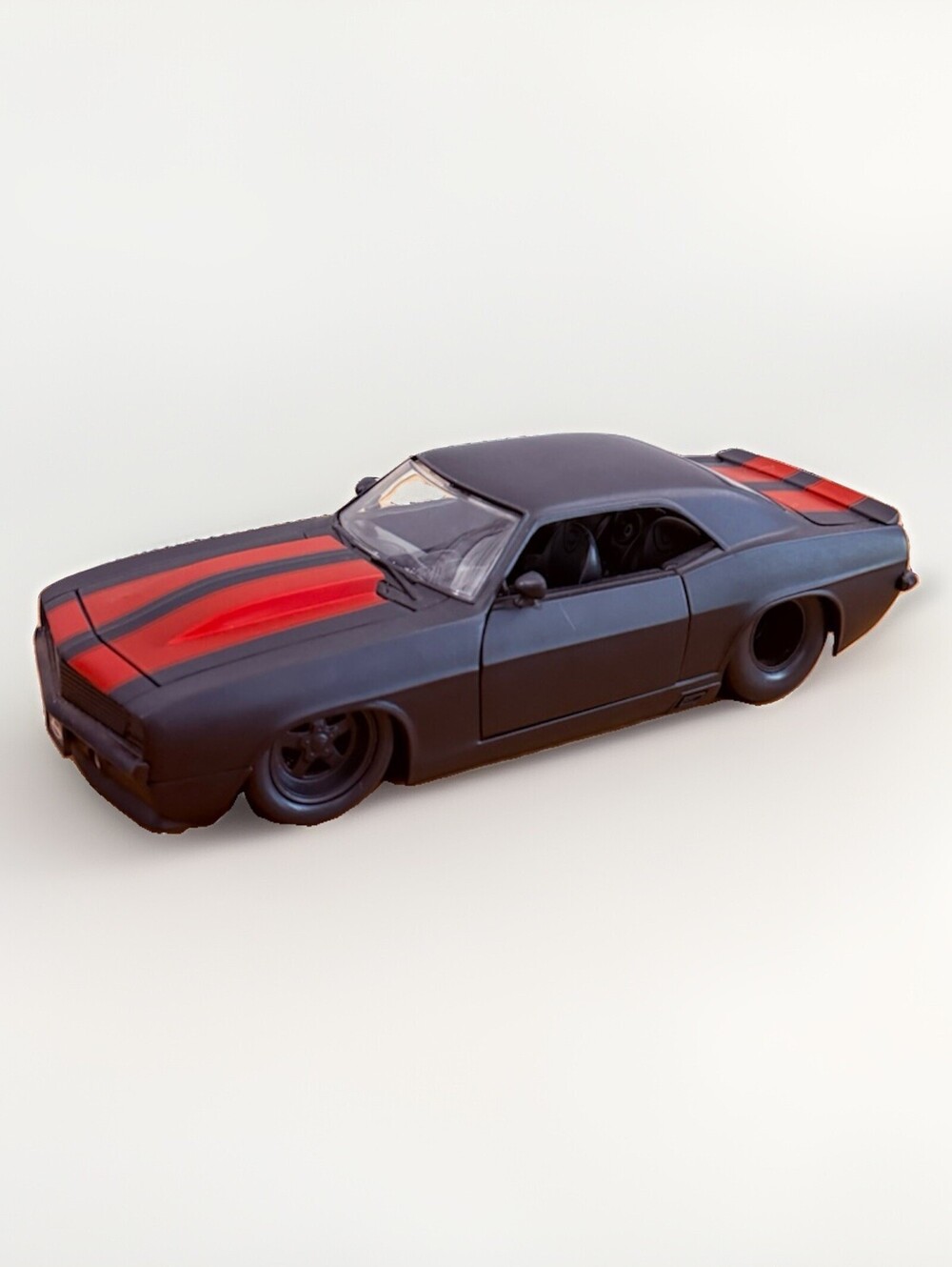 Diecast Collectible Model Car Jada Toys Chevy Camaro 1969 Matte Black Red 1:24